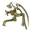 Kingston Brass KS248AB Deck Mount Clawfoot Tub Faucet with Hand Shower, Antique Brass KS248AB - alternate 1